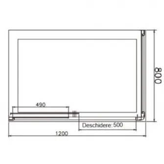 Paravan de dus dreptunghiular Belform Grid, usa culisanta, profil cromat, sticla securizata, 120x80 cm