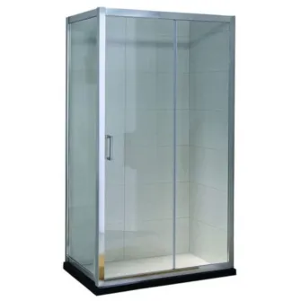 Paravan de dus dreptunghiularBelform, usi culisante, profil cromat, sticla securizata, 120x90 cm