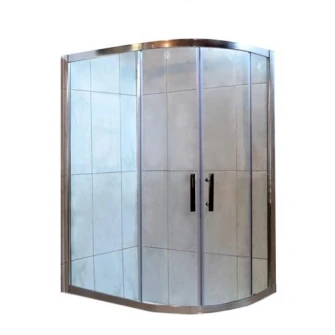 Paravan de dus semirotund Belform Clear, usa culisanta, profil cromat, sticla securizata, 120 x 80 cm