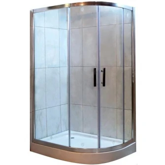 Paravan de dus semirotund Belform Clear, usa culisanta, profil cromat, sticla securizata, 120 x 80 cm