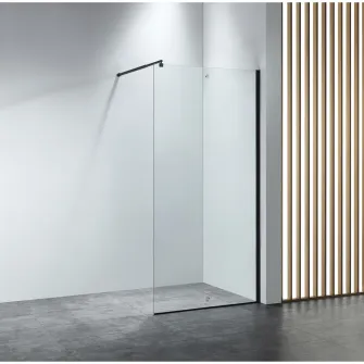 Paravan dus walk in Belform Infinity 800x2000 mm, profil negru mat, sticla securizata 8 mm, nanoglass