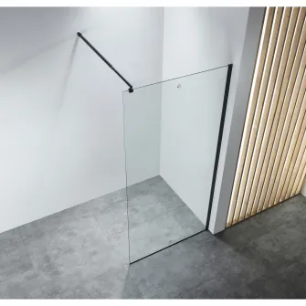 Paravan dus walk in Belform Infinity 800x2000 mm, profil negru mat, sticla securizata 8 mm, nanoglass