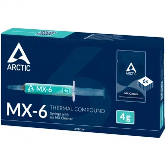 Pasta termoconductoare Arctic Ultimate MX-6, 4g + 6 servetele speciale MX Cleaner