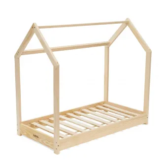 Pat casuta din lemn natur, 140X70, U-grow