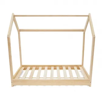 Pat casuta din lemn natur, 140X70, U-grow
