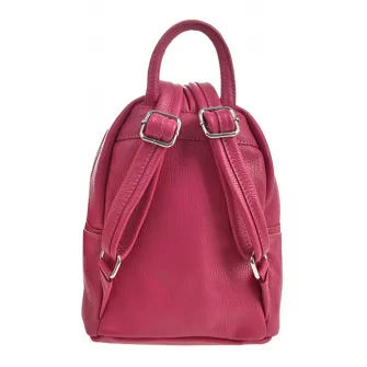 Patrizia Lucchini, Rucsac de piele cu buzunar cu fermoar, Fucsia