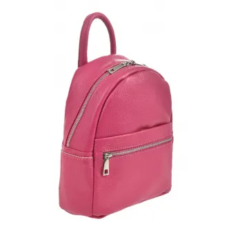 Patrizia Lucchini, Rucsac de piele cu buzunar cu fermoar, Fucsia