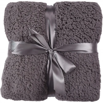 Одеяло Kring Solid Sherpa, 200x220 см, 230 г/кв.м, 100% полиэстер, Серый