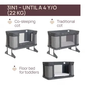Patut atasabil 3 in 1 pentru bebelusi Chicco NEXT 2 ME Forever, rice, 0 luni+