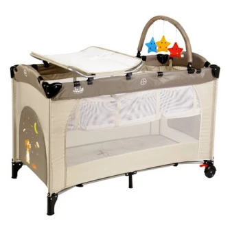 Patut pliant Juju Sleepy Baby, 2 nivele, Sweet Dreams, Bej
