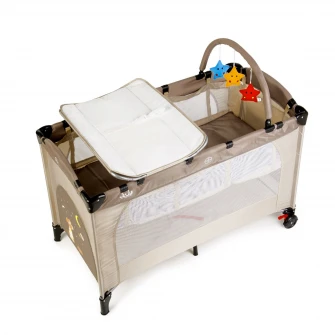 Patut pliant Juju Sleepy Baby, 2 nivele, Sweet Dreams, Bej