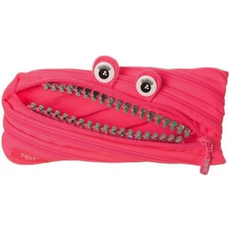 Penar cu fermoar ZIPIT Grillz Monster - roz cu dinti argintii