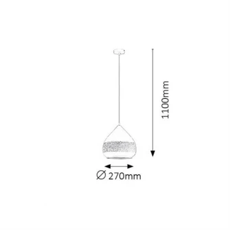 Pendul Rabalux Kaia, E27, 40W, metal, Alb
