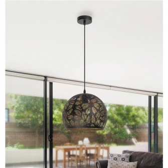 Pendul Rabalux Manorca, E27, 40W, metal, Negru/Auriu