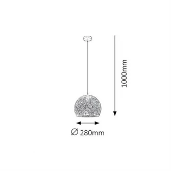 Pendul Rabalux Manorca, E27, 40W, metal, Negru/Auriu
