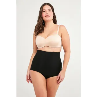 Penti, Chiloti modelatori cu garnituri de plasa, Negru, S