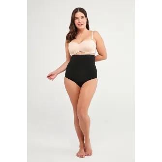 Penti, Chiloti modelatori cu talie inalta, fara cusaturi, Negru, L