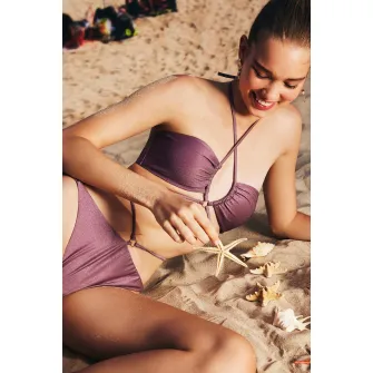 Penti, Slip cu barete decorative, Albastru Violet, 42