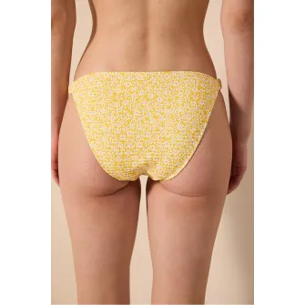 Penti, Slip cu imprimeu floral, Alb, Galben, Violet, 38