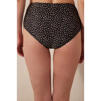 Penti, Slip cu imprimeu, Negru, 34