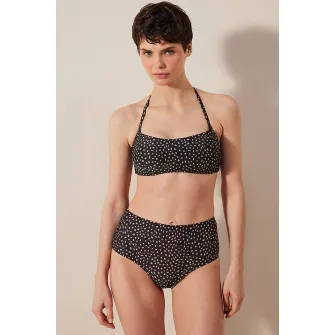 Penti, Slip cu imprimeu, Negru, 34