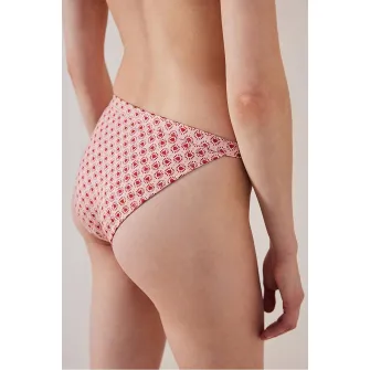 Penti, Slip cu model grafic, Roz pastel, Rosu inchis, 38
