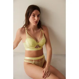 Penti, Sutien cu strat exterior de dantela, Galben, 80C