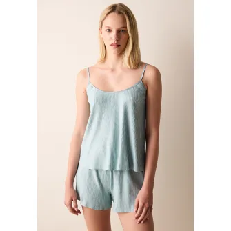 PENTI, Top de pijama cu bretele ajustabile, Verde persan, M
