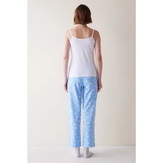 Penti, Top de pijama cu imprimeu, Alb, Albastru, S