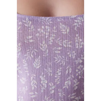 Penti, Top de pijama cu imprimeu floral, Lila, S