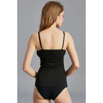 Penti, Top din amestec de bumbac, Negru, S