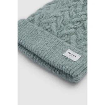 Pepe Jeans London, Caciula elastica cu model torsade, Verde persan, 44 EU
