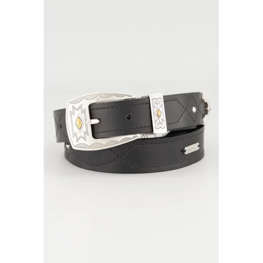 Pepe Jeans London, Curea de piele, Gri antracit, 90