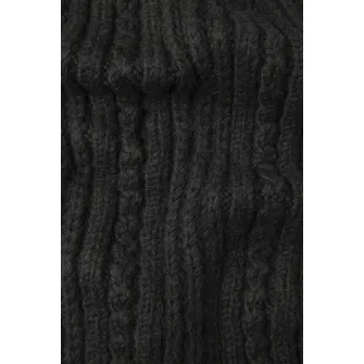 Pepe Jeans London, Fular din tricot cu terminatii striate, Negru