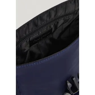 Pepe Jeans London, Geanta crossbody din piele ecologica cu bareta ajustabila, Bleumarin