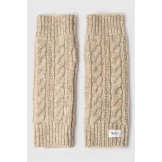 Pepe Jeans London, Manusi tricotate cu design torsade, Bej