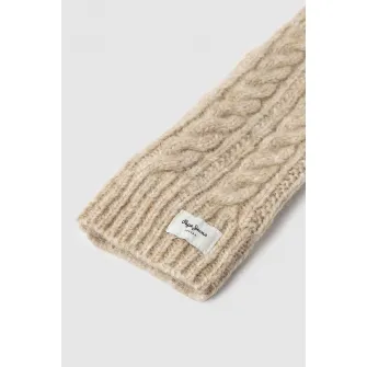 Pepe Jeans London, Manusi tricotate cu design torsade, Bej