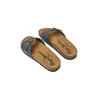 Pepe Jeans London, Papuci cu catarame, Gri inchis, 42