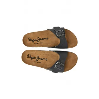 Pepe Jeans London, Papuci cu catarame, Gri inchis, 42