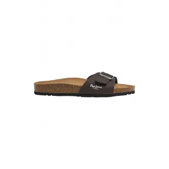 Pepe Jeans London, Papuci cu catarame, Maro inchis, 41