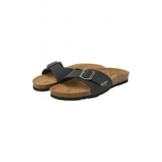 Pepe Jeans London, Papuci cu catarame, Negru, 42