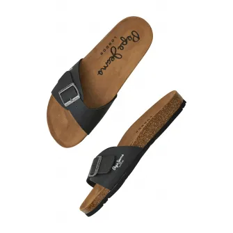 Pepe Jeans London, Papuci cu catarame, Negru, 42