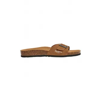 Pepe Jeans London, Papuci uni cu catarame, Maro scortisoara, 44