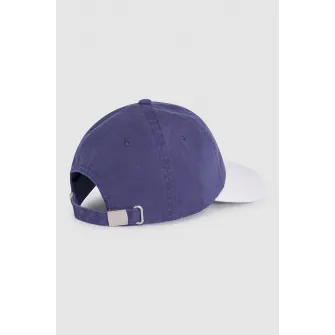 Pepe Jeans London, Sapca in doua nuante cu broderie, Alb, Indigo