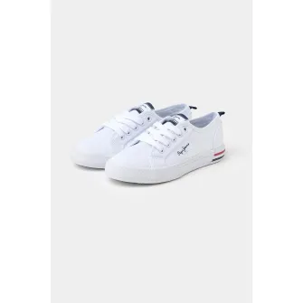 Pepe Jeans London, Tenisi cu varf rotund, Alb, 33 EU