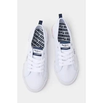 Pepe Jeans London, Tenisi cu varf rotund, Alb, 33 EU