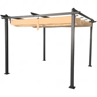 Pergola gradina Kring Vidar, acoperire material impermeabil, 300x300cm