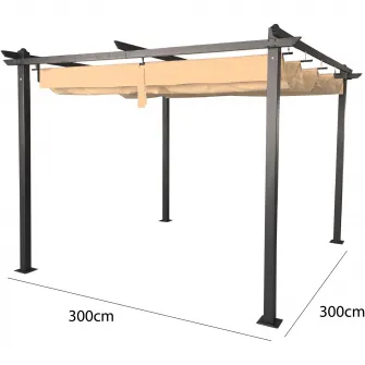 Pergola gradina Kring Vidar, acoperire material impermeabil, 300x300cm