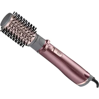 Perie rotativa BaByliss AS960E, 1000W, Ionizare, 4 Accesorii, 2 Setari temperatura/viteza, Cool-Shot, geanta depozitare,Roz-Gri