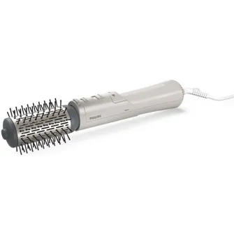 Perie rotativa cu aer cald Philips Seria 7000 BHA710/00, 1000W, ingrijire cu ioni, 2 accesorii, setare temperatura de ingrijire si aer rece, peri naturali, invelis ceramic din turmalina, Alb/crem